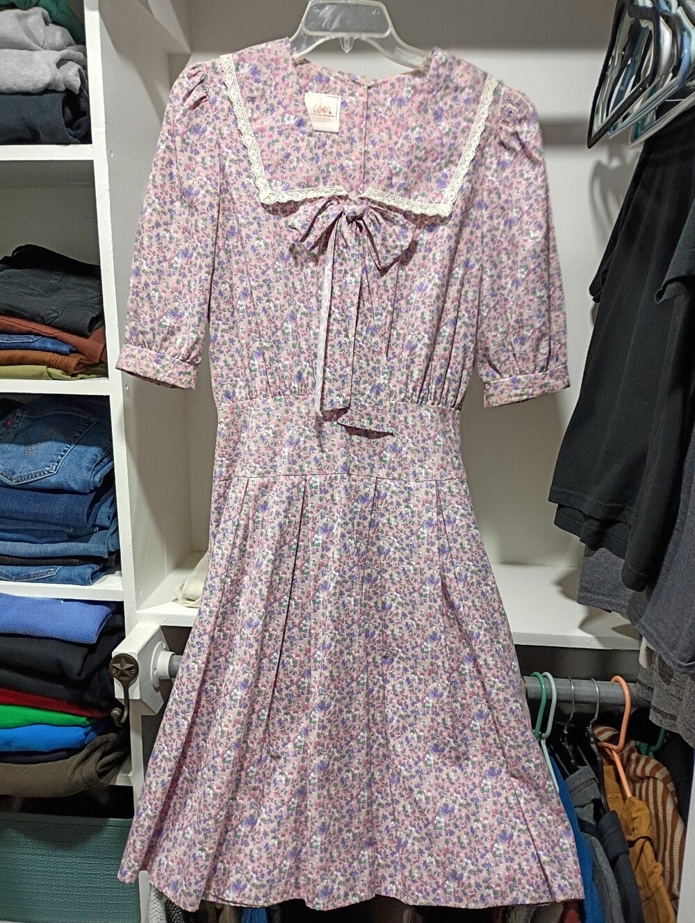 Vintage Eber Floral Prairie Midi Dress